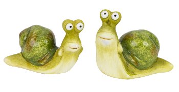 Cute ceramic slug in green h=7+8cm