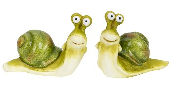 Cute ceramic slug in green h=13+13,5cm