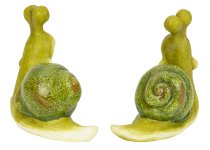 Cute ceramic slug in green h=13+13,5cm