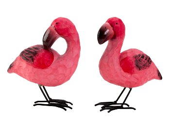 Flamingo mit Metall-Füßen h=17cm b=13cm