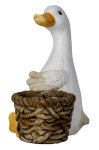 Gans sitzend neben Pflanztopf h=36cm