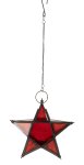 Metal star 20x20cm with red glasses and