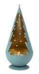 Metal tealight holder "Xmas Tree" petrol