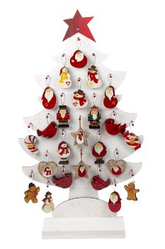 Wooden xmas figures f. hanging h=10-12cm