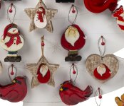 Wooden xmas figures f. hanging h=10-12cm