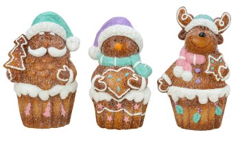 Xmas figures muffins snowman, elk &