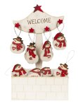 Wooden xmas snowman f. hanging h=6,5cm