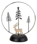 Metal decoration with wooden reindeer &