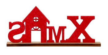 Schriftzug "XMAS" grün/rot aus Holz