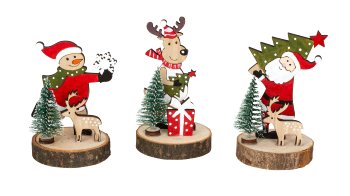 Wooden Xmas decoration on wooden