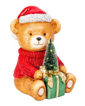 Weihnachtsbär sitzend mit Tannenbaum