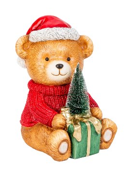Weihnachtsbär sitzend mit Tannenbaum