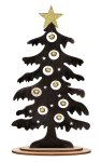 Holz-Tannenbaum schwarz mit goldenen