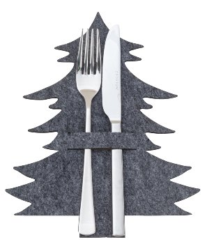 Felt fire tree grey as cutlery holder