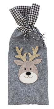 Felt bag with elk design h=32cm w=13,5cm