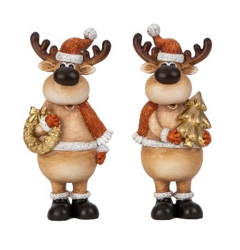 Weihnachtselche stehend mit Baum & Kranz