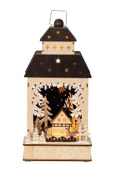 X-mas-Deko mit Winterlandschaft & LED