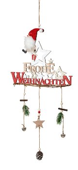 Wooden hanger "Frohe Weihnachten" h=52cm