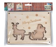 Wooden Money gift money card "Merry