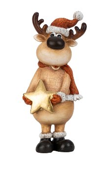Weihnachtselch stehend mit Stern in der