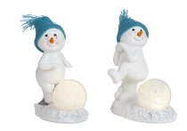 Cute snowman with turquois hat & LED