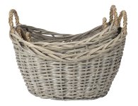 Weidenkörbe oval grau/braun h=15-28cm,