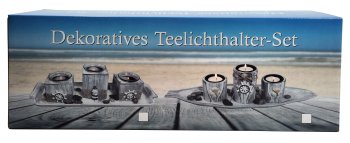 Teelichthalter-Set Steuerrad und