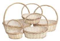 Willow-Basket white/brown h=27-48cm