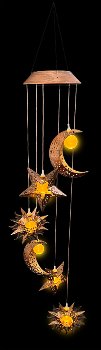 Solar wind chime sun, moon and stars