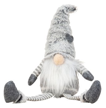 Fabric Gnome grey/white h=ca.22cm with