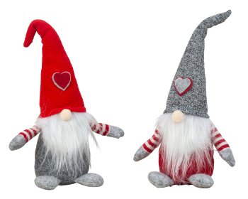 Felt Gnome red/grey standing h=ca.22cm