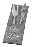 Felt cutlery bag grey with print "Mit