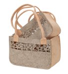 Filz Taschen mit Blumenmuster h=16+20cm