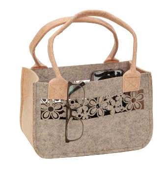 Filz Taschen mit Blumenmuster h=16+20cm