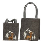 Felt bag with rural design tree,