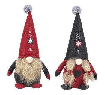 Felt Gnome anthracite/darkred standing