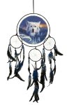 Dreamcatcher with wolf design & further