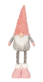 Felt Gnome grey/rose h=52cm with