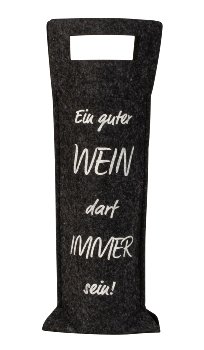 Felt wine bottle bag grey "Ein guter