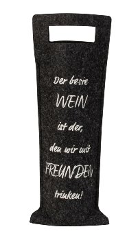 Felt wine bottle bag grey "Der beste