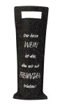 Felt wine bottle bag grey "Der beste