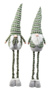 Felt Gnome grey/green standing with