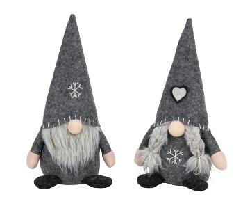 Wichtel stehend aus Filz grau h=25cm