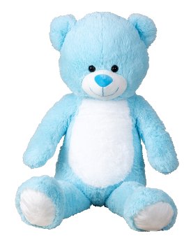 Bear light blue sitting h=100cm