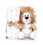 Plush lion h=24cm with fleece