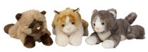 Plush-cats lying l=23cm asst.