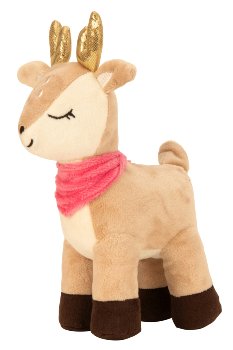 Plush reindeer with rosa scarf h=23cm