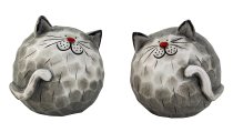 Cats in ball shape h=14cm w=14cm asst.