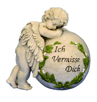 Angel on ball "Ich vermisse Dich"