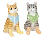 Katzen in grau & orange mit Schuhen und